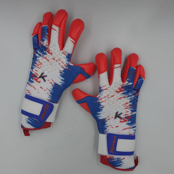 Guantes Keepa Profesionales Delta Blanco/azul/rojo