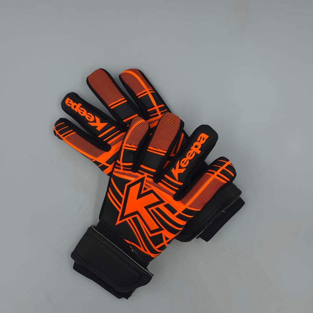 Guantes Keepa Semiprofesional Negro/Rayas naranja