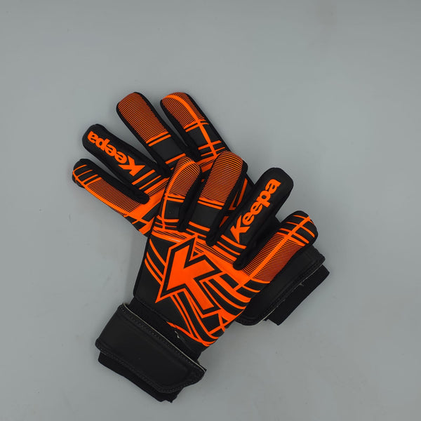Guantes Keepa Semiprofesional Negro/Rayas naranja