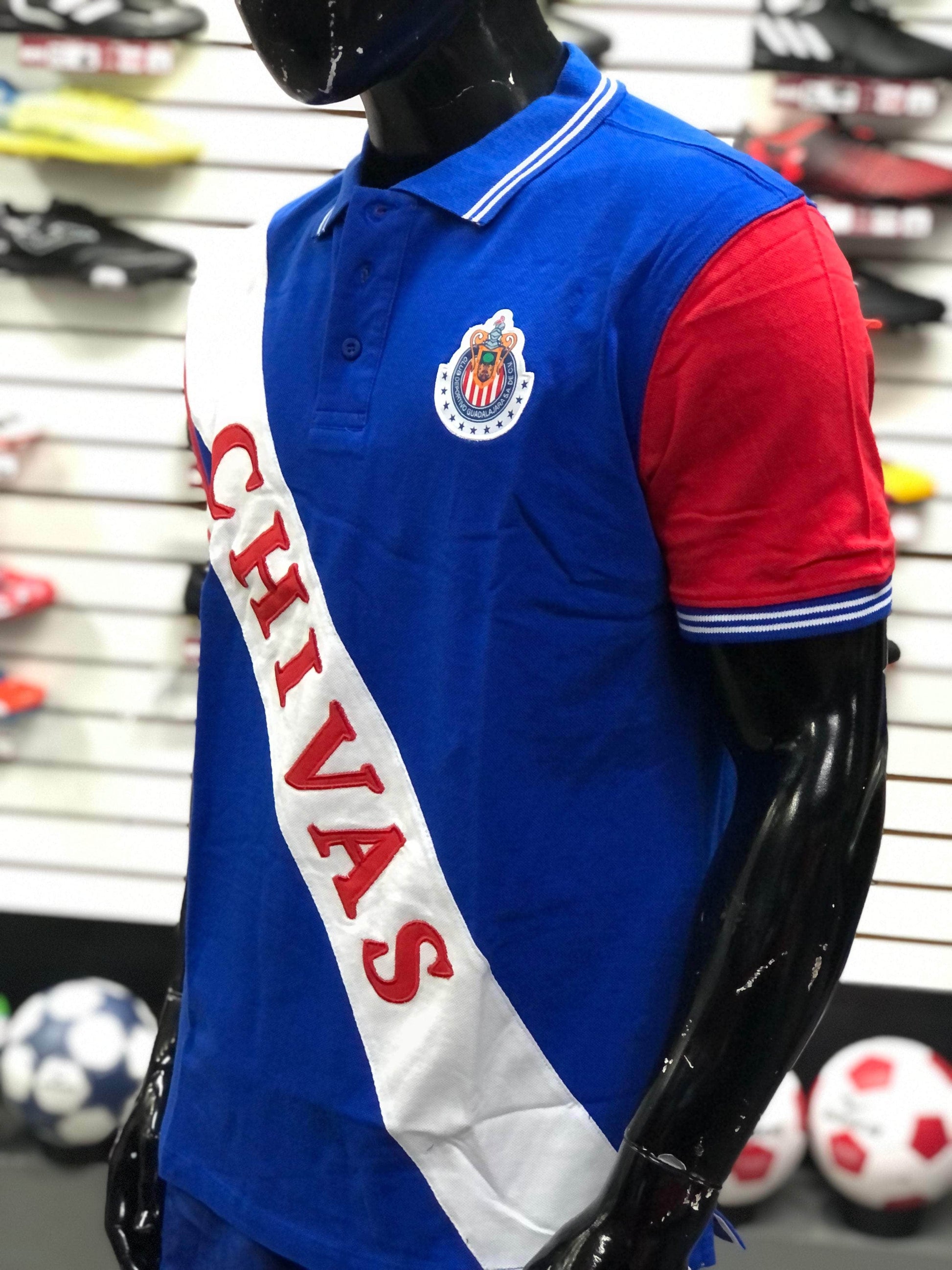 GENERICA Acceso Playera Polo Chivas Azul Franja Blanca