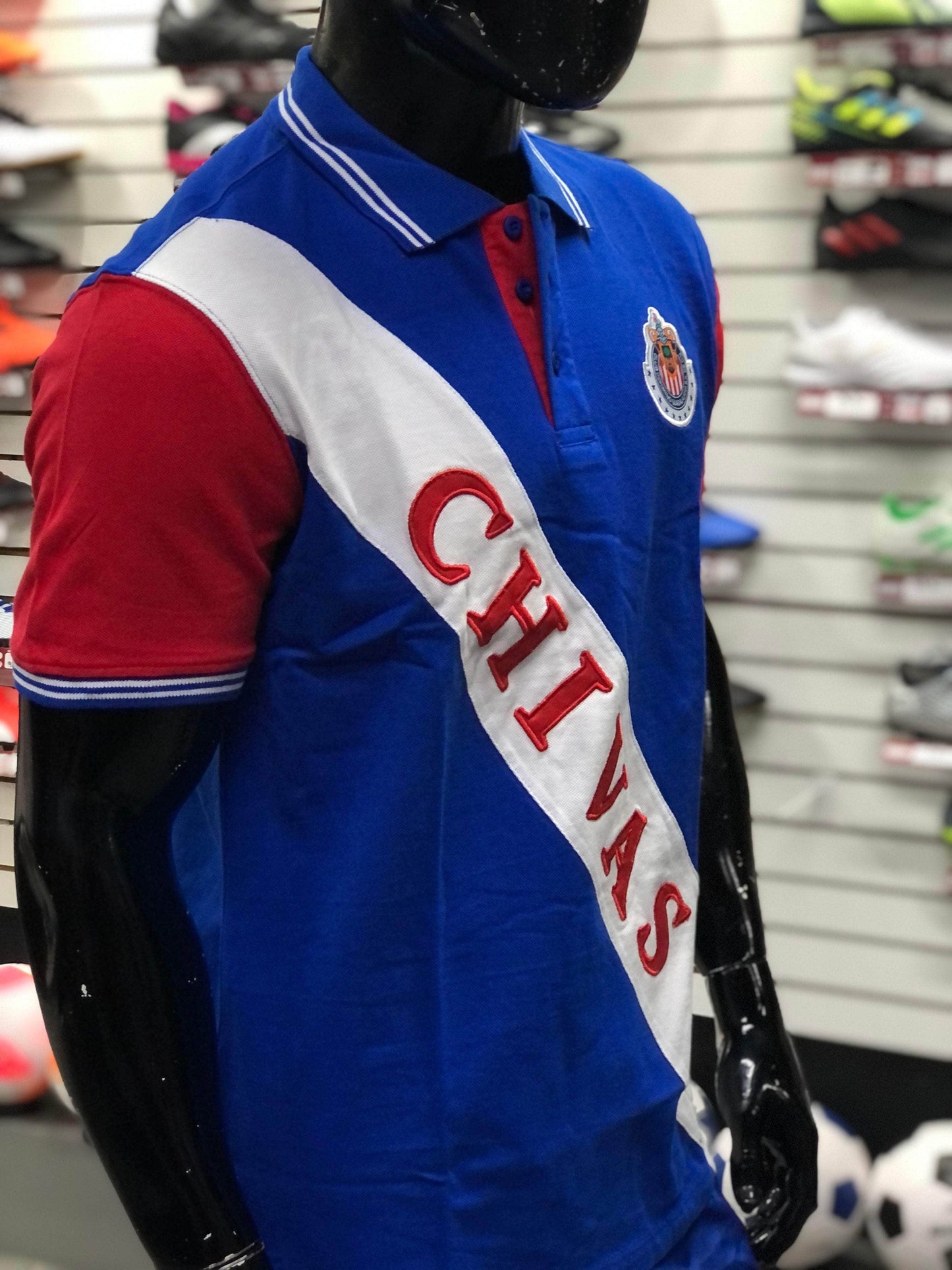 GENERICA Acceso Playera Polo Chivas Azul Franja Blanca