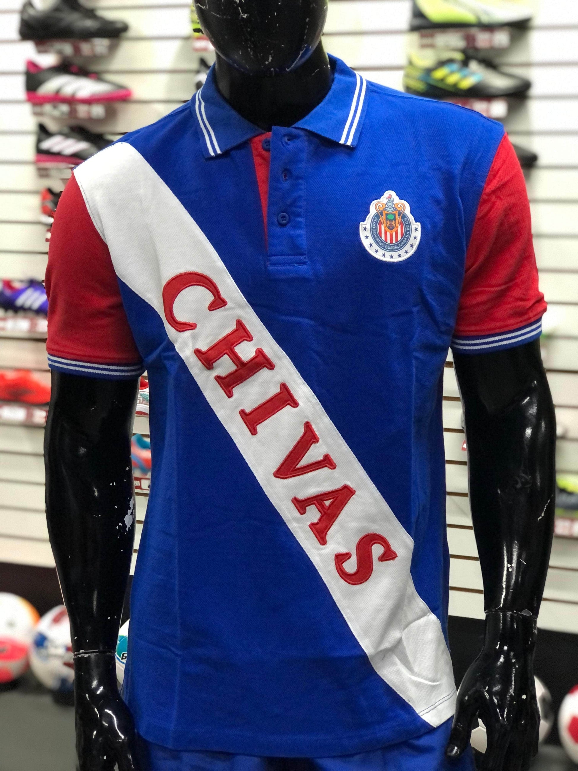 GENERICA Acceso Playera Polo Chivas Azul Franja Blanca