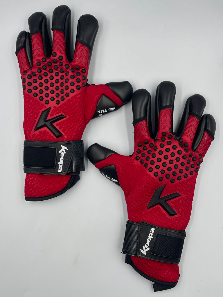 Keepa Guantes de portero Guantes Keepa Delta Rojo/Negro Profesional Guantes Keepa Delta Rojo/Negro Profesional