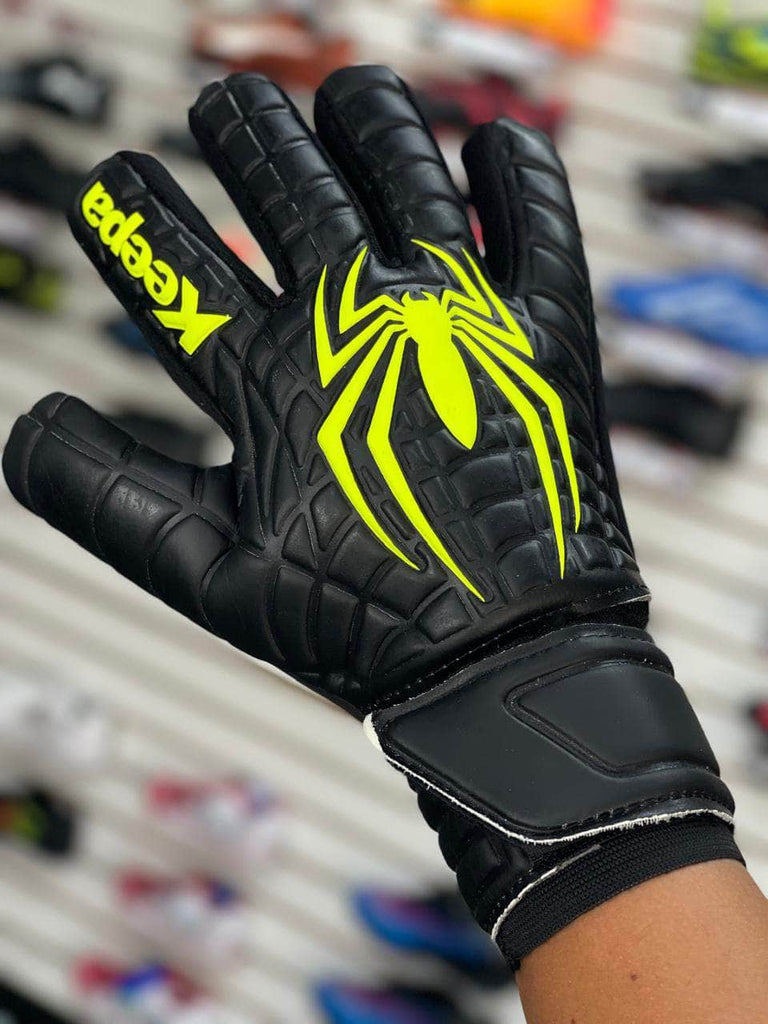 Keepa Guantes de portero Guantes Keepa Semiprofesional Araknia Negro/Fluorecente Guantes Keepa Semiprofesional Araknia Negro/Fluorecente