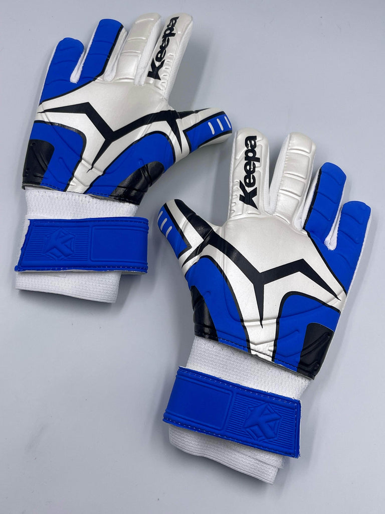 Keepa Guantes de portero Guantes Keepa Semiprofesional infantil blanco/azul Guantes Keepa Semiprofesional infantil blanco/azul