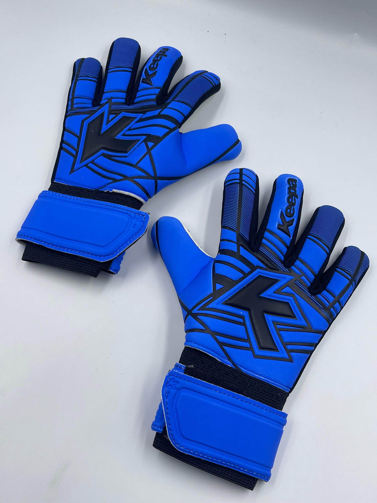 Keepa Guantes de portero Guantes Keepa Semiprofesional Rayas azul/negro Guantes Keepa Semiprofesional Rayas azul/negro