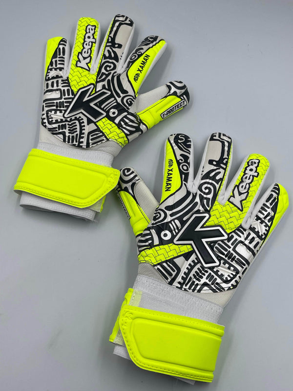 Keepa Guantes de portero Guantes Keepa Semiprofesional Simbol blanco/neon Guantes Keepa Semiprofesional Simbol blanco/neon