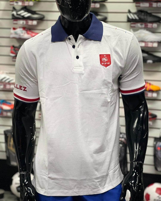 SoccerSportMx | Tienda Deportiva Acceso Playera Polo Francia Retro Blanca